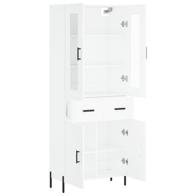 vidaXL Aparador alto madera contrachapada blanco 69,5x34x180 cm