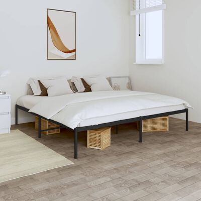 vidaXL Estructura de cama sin colchón metal negro 193x203 cm