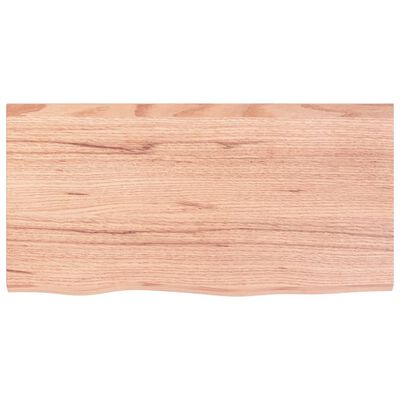 vidaXL Tablero mesa madera roble tratada marrón claro 80x40x(2-6) cm