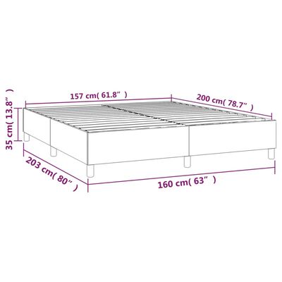 vidaXL Estructura de cama de terciopelo rosa 160x200 cm