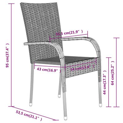 vidaXL Juego de comedor para jardín 7 piezas marrón y negro