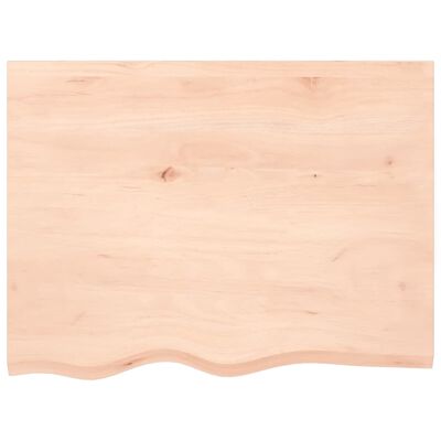 vidaXL Tablero de mesa madera maciza roble sin tratar 80x60x(2-4) cm