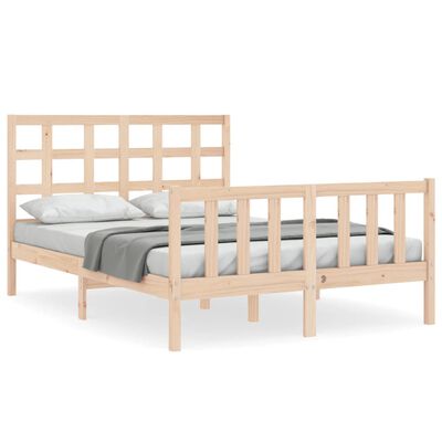 vidaXL Estructura de cama con cabecero madera maciza 140x200 cm