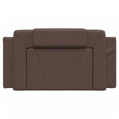 vidaXL Cabecero de cama acolchado cuero sintético marrón 100 cm