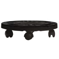 vidaXL Soporte para plantas con ruedas diámetro 30 cm negro 170 kg