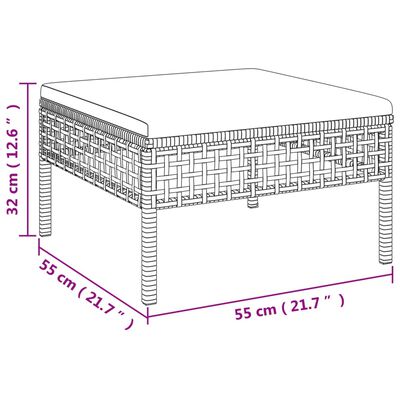 vidaXL Set de muebles de jardín 6 pzas y cojines ratán sintético gris