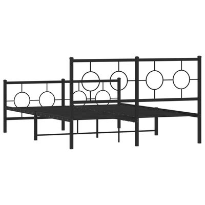 vidaXL Estructura cama sin colchón con estribo metal negro 140x200 cm