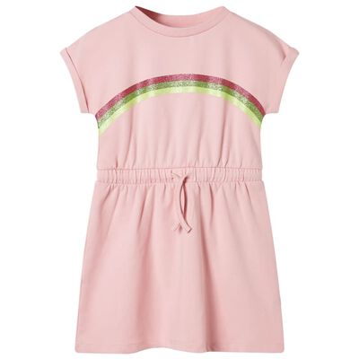 Vestido infantil con cordón rosa claro 92