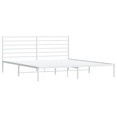 vidaXL Estructura cama sin colchón con cabecero metal blanco 200x200cm