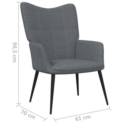 vidaXL Sillón de relax de tela gris oscuro