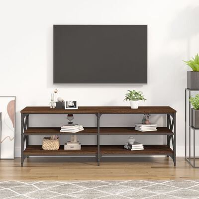 vidaXL Mueble para TV madera contrachapada marrón roble 140x40x50 cm