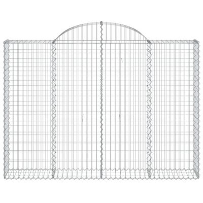 vidaXL Cestas gaviones 6 uds forma de arco hierro 200x30x140/160 cm