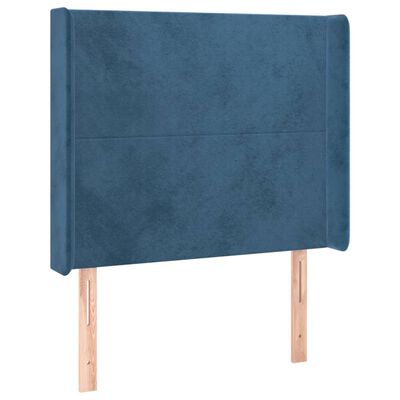 vidaXL Cabecero con orejas de terciopelo azul oscuro 83x16x118/128 cm