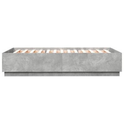 vidaXL Estructura cama con luces LED madera gris hormigón 120x200 cm