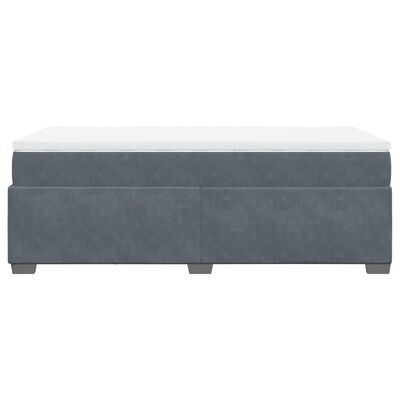 vidaXL Cama box spring con colchón terciopelo gris oscuro 100x200 cm