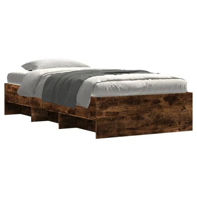 vidaXL Estructura cama sin colchón madera roble ahumado 75x190 cm