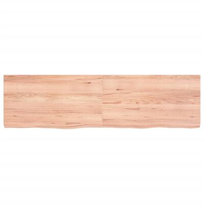 vidaXL Encimera baño madera maciza tratada marrón claro 180x50x(2-6)cm