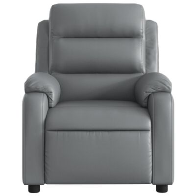 vidaXL Sillón reclinable eléctrico de cuero sintético gris