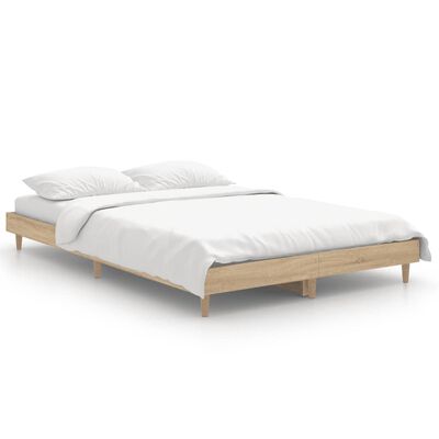 vidaXL Estructura de cama sin colchón madera roble Sonoma 120x190 cm