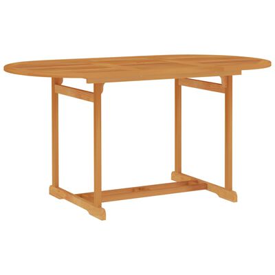 vidaXL Juego de comedor para jardín 5 piezas madera maciza de teca