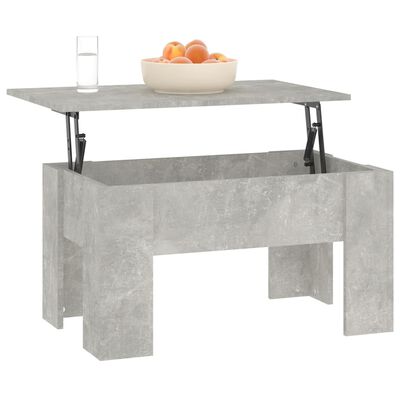 vidaXL Mesa de centro madera de ingeniería gris hormigón 79x49x41 cm