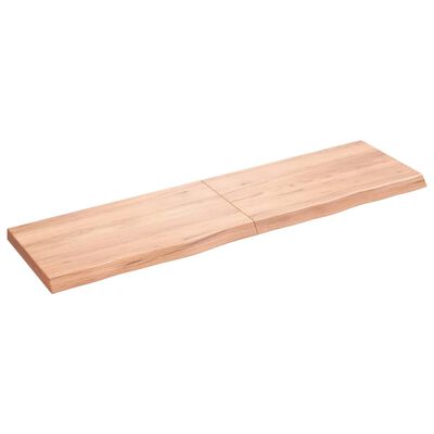 vidaXL Estante pared madera roble tratada marrón claro 180x50x(2-6) cm