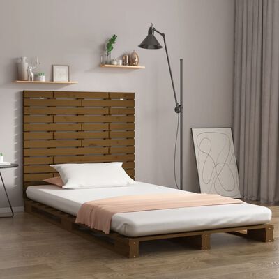 vidaXL Cabecero cama pared madera maciza pino marrón miel 146x3x91,5cm