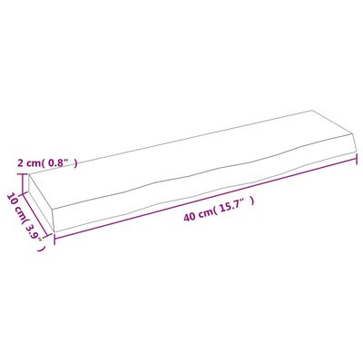 vidaXL Estante de pared madera de roble tratada marrón claro 40x10x2cm