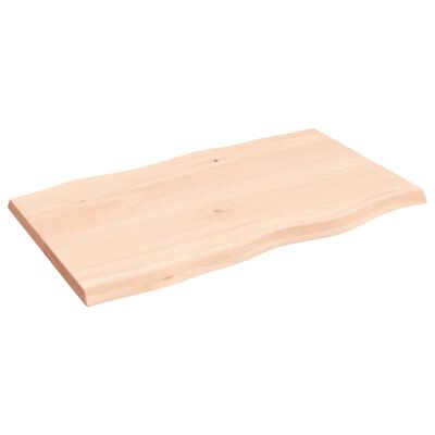 vidaXL Tablero de mesa madera maciza borde natural 100x60x(2-4) cm