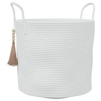 vidaXL Cesta de almacenaje algodón blanco Ø40x35 cm