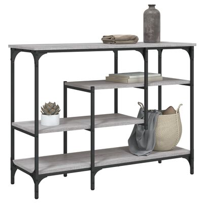 vidaXL Mesa consola con estantes gris Sonoma 100x35x75 cm