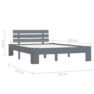 vidaXL Estructura de cama sin colchón madera de pino gris 140x200 cm