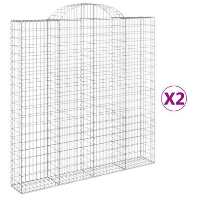 vidaXL Cestas de gaviones 2 uds forma de arco hierro 200x30x200/220 cm