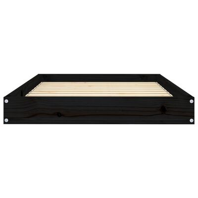 vidaXL Cama para perros madera maciza de pino negro 91,5x64x9 cm