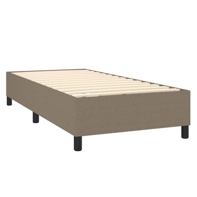 vidaXL Cama box spring colchón y luces LED tela gris taupe 100x200 cm