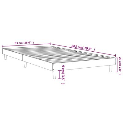 vidaXL Estructura de cama sin colchón madera roble Sonoma 90x200 cm