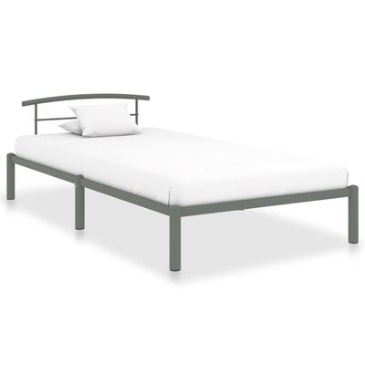 vidaXL Estructura de cama sin colchón metal gris 100x200 cm