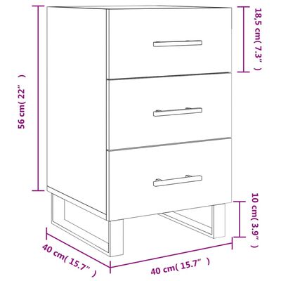 vidaXL Mesita de noche madera de ingeniería roble ahumado 40x40x66 cm