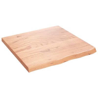 vidaXL Encimera baño madera maciza tratada marrón claro 60x60x(2-4) cm