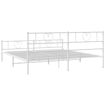 vidaXL Estructura cama sin colchón con estribo metal blanco 193x203 cm