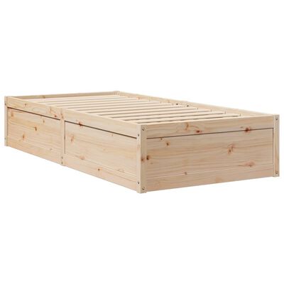 vidaXL Cama con colchón madera maciza de pino 90x200 cm