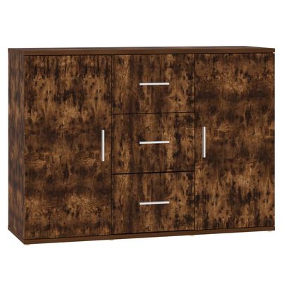 vidaXL Aparador madera contrachapada roble ahumado 91x29,5x65 cm