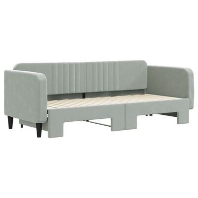 vidaXL Sofá cama nido terciopelo gris claro 80x200 cm