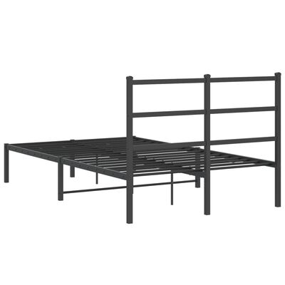 vidaXL Estructura de cama con cabecero metal negro 120x190 cm