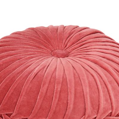 vidaXL Puf de terciopelo de algodón diseño bata rosa 40x30 cm