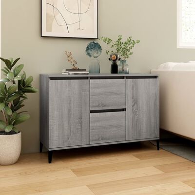 vidaXL Aparador de madera contrachapada gris Sonoma 104x35x70 cm