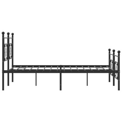 vidaXL Estructura cama sin colchón con estribo metal negro 180x200 cm