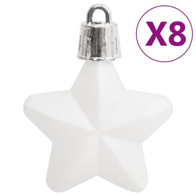 vidaXL Juego de bolas de Navidad 111 pzas poliestireno blanco