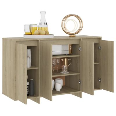 vidaXL Aparador de madera contrachapada roble Sonoma 120x41x75 cm