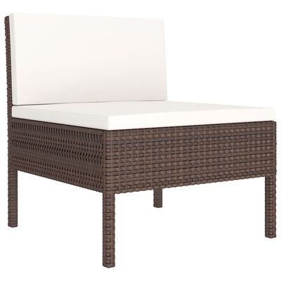 vidaXL Set muebles de jardín 9 pzas y cojines ratán sintético marrón